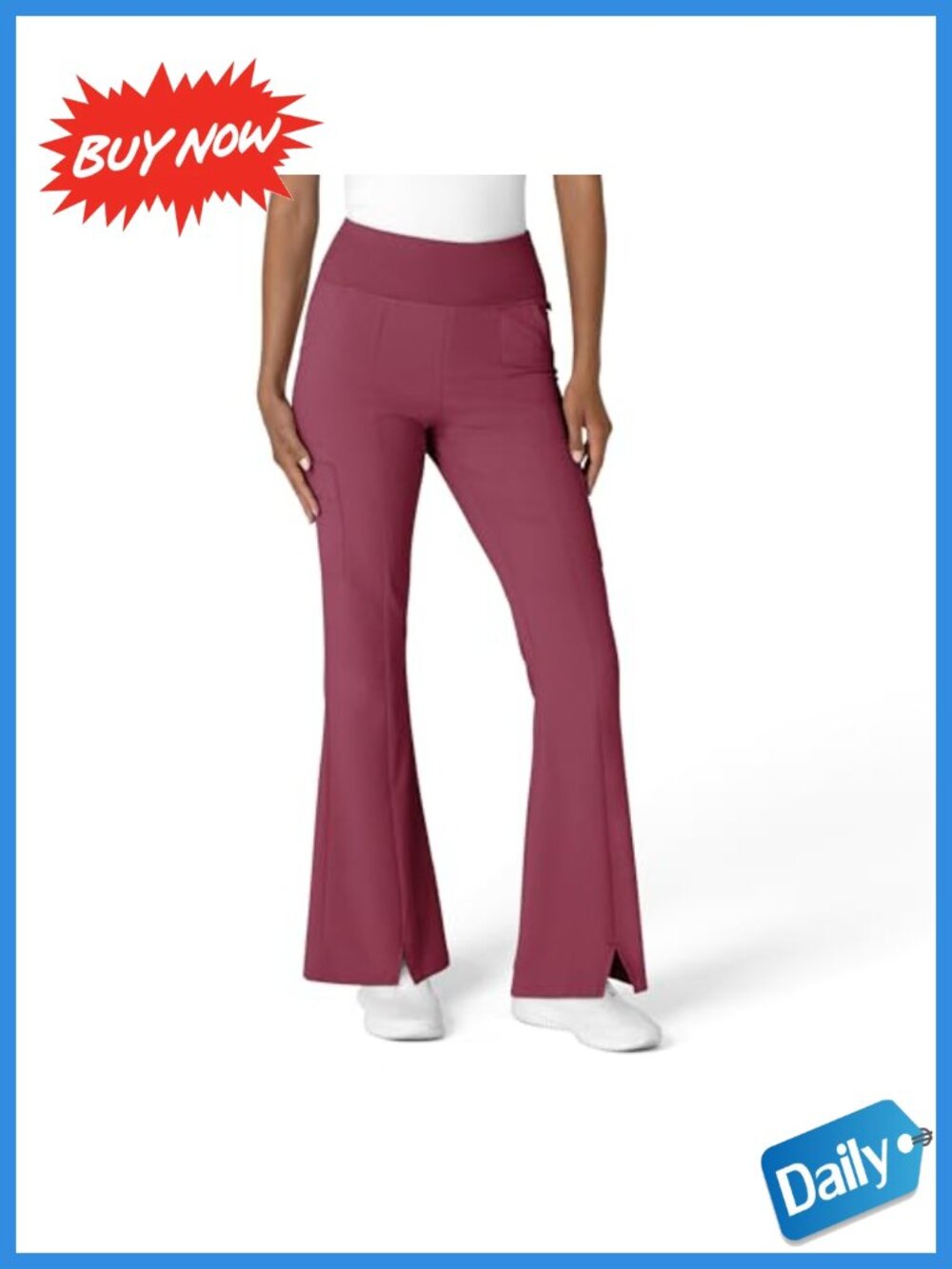 Wink Women's Cargo Flare Scrub Pant 7 Pocket Recycled Polyester Spandex